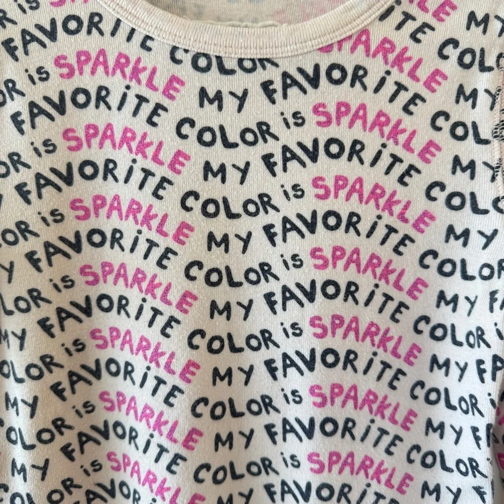 J.Crew Crewcuts Pink Graphic Print Cotton Pajama Set Long Sleeve Girls Size 5